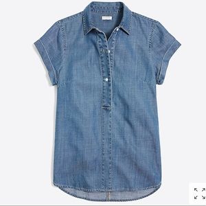 J.Crew Chambray short-sleeve popover S